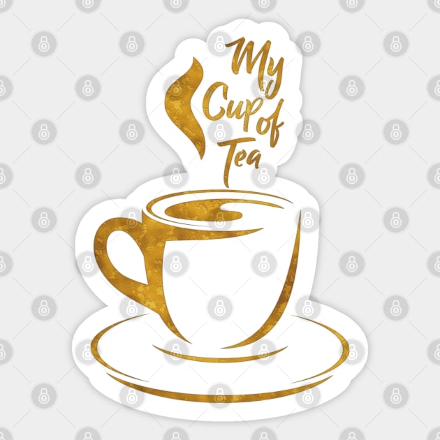 My Cup of Tea  in gold Sticker by machare